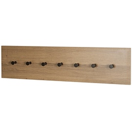 Haku-Möbel HAKU Möbel Wandgarderobe 37146 eiche Metall 7 Haken 89,0 x 20,0 cm