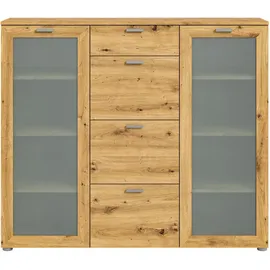 xonox home Kommode Xeno Kommode Highboard Schrank Artisan Eiche Nb., ca.135x115x37 cm