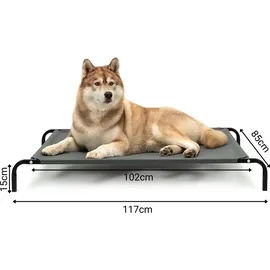 LIONTO Outdoor Hundeliege 117x85 cm Grau