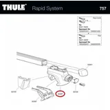 Thule 757 Rapid System Ersatzfuß - Stabiler Dachträger Fuß 50091
