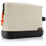 IMPERIO Kulturbeutel für Damen, Herren & Kinder - Stylische Design Kosmetiktasche aus strapazierfähigem Premium Canvas & veganem Kunstleder - wasserdicht mit 5 Liter Stauraum (Sand)