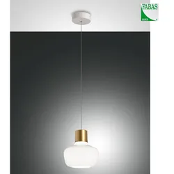 Fabas Luce LED Pendelleuchte KINO, 1-flammig, 12W, 3000K, 1300lm, IP20, dimmbar, weiß FAB-3767-40-102