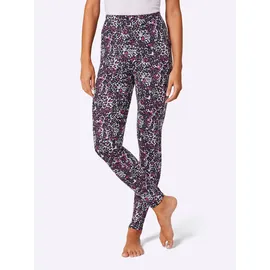 Feel Good WITT WEIDEN Leggings in magenta-schwarz-bedruckt | Gr.: 44/46,