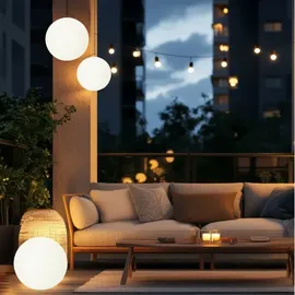 Kobi Kugelleuchte Kunststoff Ø 40 cm Solarzelle 3000K IP54 weiß
