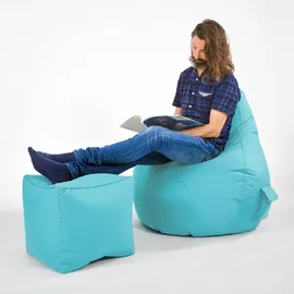 Green Bean Sitzsack-Hocker, Türkis, Textil, Füllung: Styroporkugeln, Oval, 40x40x40 cm, Hergestellt in Deutschland, Wohnzimmer, Hocker, Sitzsäcke, XXL Sitzsäcke