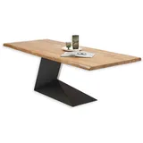 Stella Trading ALAN Esstisch Baumkante Massivholz Akazie - Hochwertiger Baumkantentisch mit schwarzem Metallgestell für Ihr Esszimmer - 240 x 100 cm