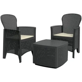 PROGARDEN Gartenset 3-tlg. anthrazit