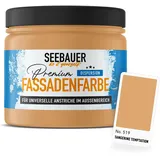 SEEBAUER diy Universal-Fassadenfarbe Orange 300ML für Außen (No. 519 Tangerine Temptation) Hoch deckende Fassadenfarbe mit Wetterschutz - Geeignet für Putz, Mauerwerk und Beton
