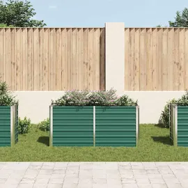 vidaXL Garten-Hochbeet verzinkter Stahl rechteckig 160 x 40 x 77 cm Grün  