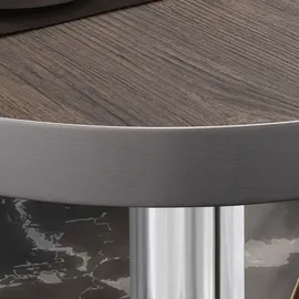GGM Möbel Bistro Loungetisch Ø 70 x 41 cm Light Wenge/Edelstahl