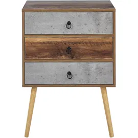 Beliani Nachtschrank Batley 60 x 39 x 82 cm Braun/Grau