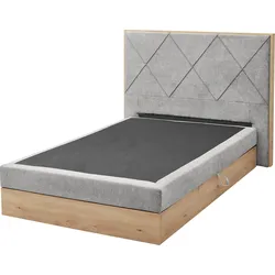 Boxspringbett ED EXCITING DESIGN "Bellevue", grau (grau uran 02 schlamm), B:134cm L:213cm, Komplettbetten, inkl. Bettkasten, wahlweise mit Matratze und Topper