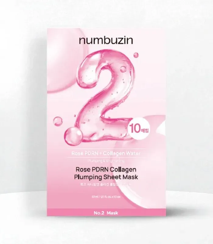 Numbuzin No.2 Rose PDRN Collagen Plumping Sheet Mask – Tuchmaske für glatte Haut 1ks/33ml