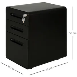 Vinsetto Rollcontainer 48 x 39 x 59 cm schwarz