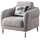 JVmoebel Lounge-Sessel grau 85 x 108 x 136 cm mit goldenen Akzenten