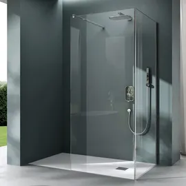 mai & mai Bremen Walk-In-Dusche 70 x 90 cm transparent Klarglas ESG mit Duschtasse