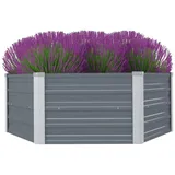 vidaXL Hochbeet verzinkter Stahl 129 x 129 x 46 cm Grau