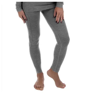 Black Snake Thermounterwäsche Damen mit Merino-Wolle | lange Unterhose | Grau Melange grau S