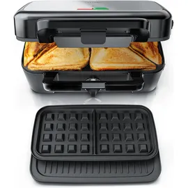 Arendo Sandwichmaker Kontaktgrill Silber
