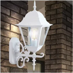 Landhaus Stil Wandlampe in weiß für den Außenbereich VT-760