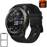 Zeblaze Stratos 3 BT 46,3 mm Kunststoffgehäuse schwarz Silikonarmband schwarz M