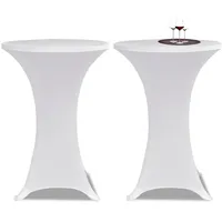 vidaXL Tischhusse Stretch Weiß Ø 80 cm 2er Set
