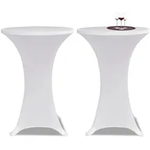 vidaXL Tischhusse Stretch Weiß Ø 80 cm 2er Set