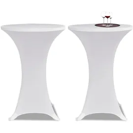 vidaXL Tischhusse Stretch Weiß Ø 80 cm 2er Set