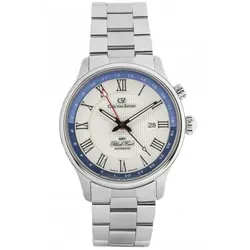 Carl von Zeyten -Rench Herrenuhr Silber Weiß Zweite Zeitzone Saphirglas Metallband Automatik 46mm- CVZ0087WHMS