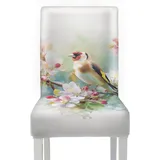 Stuhlhussen 6Er Set Rosa Blumen Stuhlbezüge Stretch Stuhlhussen Esszimmerstühle Elastischer Hussen Schwingstuhl, Stuhl Überzug Esszimmer Hotel