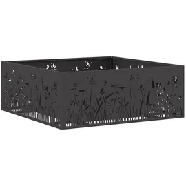 vidaXL Feuerplatz Schwarz 80 x 80 x 30 cm Stahl, vidaXL