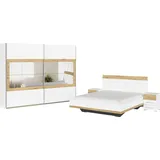 rauch Schlafzimmer-Set Tarragona, (Set, 4-tlg), Schrank in 3 Breiten, Bett in 2 Breiten, 2 Nachttische MADE IN GERMANY weiß