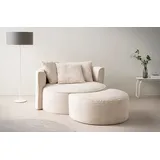 LeGer Home by Lena Gercke XXL-Sessel »ISALIE, Rundsessel mit Hocker, Lesesessel, Loveseat, Big-Sessel«, (Set), trendige Stoffe, 3 Zierkissen, große Sitzfläche, Cord, Samt, Bouclé