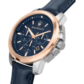 Maserati Successo Chronograph Blaues Leder 45 mm R8871621015