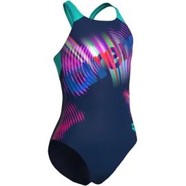 Arena Lit Logo V Back Badeanzug Blau 164