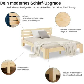 Homestyle4u Holzbett 120 x 200 cm H2 Braun