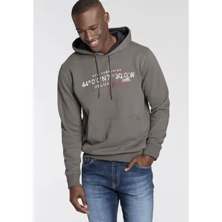 delmao Kapuzensweatshirt Langarm, lockere Passform, mit Print, mit Kapuze Gr. S (44/46), grau, , 99344066-S