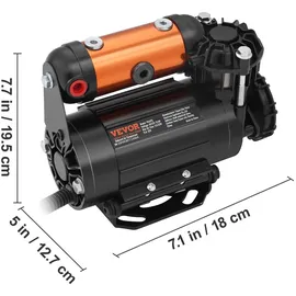 Vevor 12V Auto-Kompressor 150PSI Luftkompressor 3,5CFM(100L/Min) Auto Reifenfüller mit Wärmeschutz Luftpumpe inkl. 3m Netzkabel und 5,5m Luftschl...