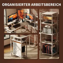 Homcom Eckschreibtisch 137 x 140 x 139,5 cm Weiß