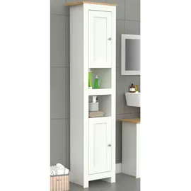 VCM Balusa Hochschrank 42 x 180 cm Weiß/Eiche Holz