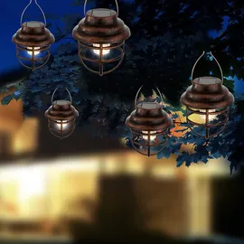 ETC Shop LED Solar Hängeleuchte 14 cm rost