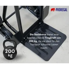 Proregal Treppensackkarre Stahl 111x60x43 cm schwarz klappbar
