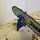 Silverline Schraubstock Holz/Metall 16 mm blau