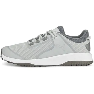 PUMA Herren Fusion Grip Extra Wide Golfschuh, Flach, Hellgrau, 45 EU