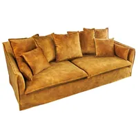 riess-ambiente 3-Sitzer HEAVEN 210cm senfgelb · Hussensofa inkl. Kissen und abnehmbaren Bezug, Einzelartikel 1 Teile, Wohnzimmer-Couch · Samt-Bezug · Federkern-Polsterung · Landhausstil gelb