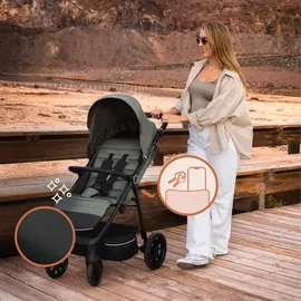 lionelo IVA Buggy bis 22 kg 6 Monaten bis 4 Jahre 360° Räder Volle Stoßdämpfung Verstellbare Rückenlehne höhenverstellbares Verdeck XXL UPF50+ Premium Stoff