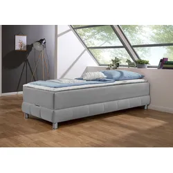 Boxspringbett INOSIGN "Vaasa", silber, B:96cm L:206cm, Komplettbetten, für Dachschrägen geeignet, inkl. Bettkasten und Topper