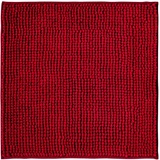 Decomira Badematte rutschfest | Als Badteppich Set kombinierbar | Badezimmer-Teppich Bad-Vorleger waschbar aus Chenille | Duschvorleger für Dusche, Badewannen, WC Vorleger | Rot - 45x45 cm