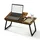 Relaxdays Laptoptisch für Bett & Couch, klappbarer Betttisch, höhenverstellbar, Betttablett, Metall, Dunkelbraun/schwarz
