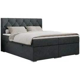 MKS Boxspringbett 160 x 200 cm H3 Dunkelgrau